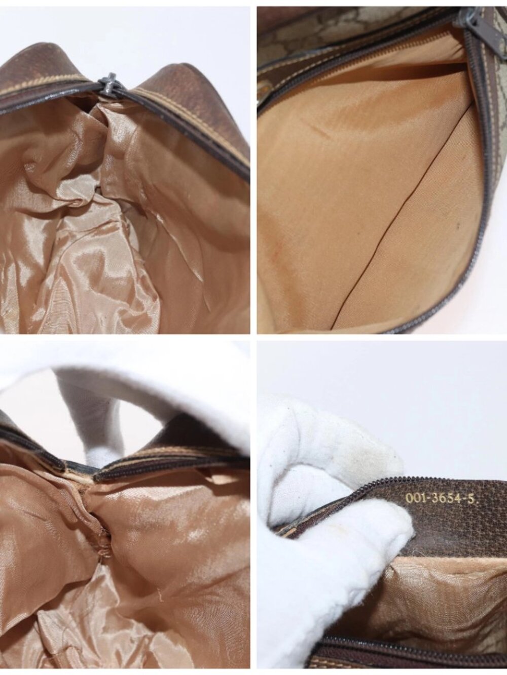 GUCCI GG Supreme Web Sherry Line Bag PVC Beige Gold 001 3654 5 Auth 172680 - Picture 15 of 16